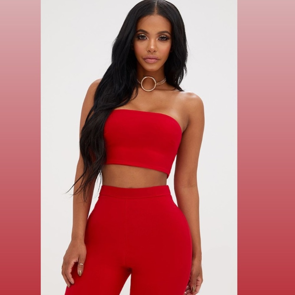 Red Corset Tube Top